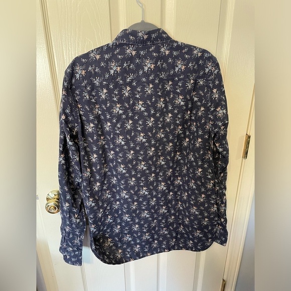 Denim & Supply Blue Floral Large Mens Ling Sleeve - Picture 2 of 6